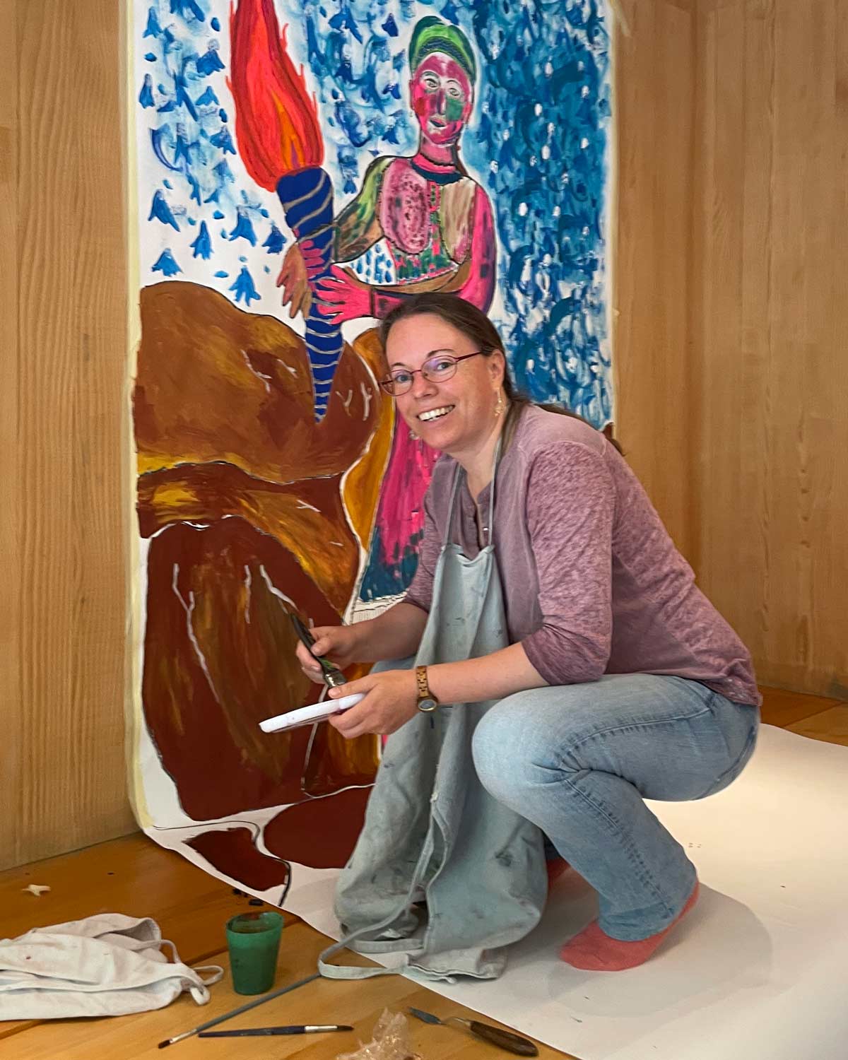 Miriam Jaeneke beim Malen